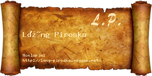 Láng Piroska névjegykártya