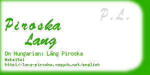 piroska lang business card