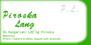 piroska lang business card